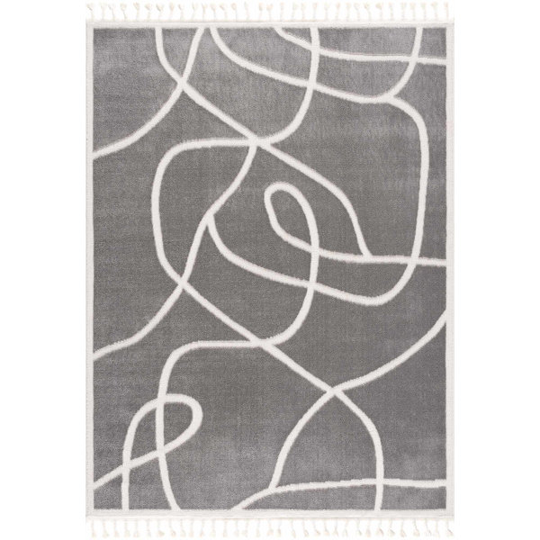 Wrought Studio Davyeon Abstract Gray Area Rug Wayfair
